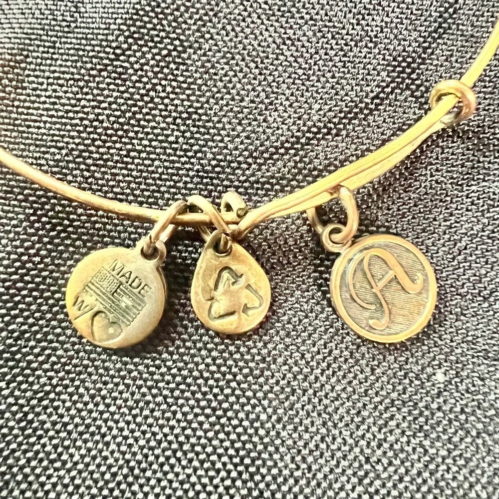 Alex‎ & Ani Expandable Charm Bangles Lot Of 3 Mixed Metals Wear Patina Stack